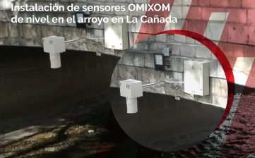 Instalación de sensores OMIXOM  de nivel en el arroyo en La Cañada